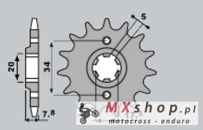PBR ZĘBATKA PRZEDNIA 279 14 18NC NSR 125/ VT 125 (JTF327.14) (ŁAŃC. 520) PBR ZĘBATKA PRZEDNIA 279 14 18NC NSR 125/ VT 125 (JTF327.14) (ŁAŃC. 520)