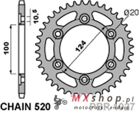 PBR ZĘBATKA TYLNA 1027 42 C45 DUCATI MONSTER 695/800 (JTR735.42) (ŁAŃC. 520) PBR ZĘBATKA TYLNA 1027 42 C45 DUCATI MONSTER 695/800 (JTR735.42) (ŁAŃC. 520)