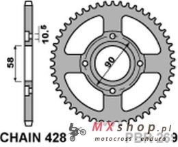 PBR ZĘBATKA TYLNA 269 44 C45 HONDA DAELIM VC 125S 96-99 (ŁAŃC. 428) (JTR269.44)