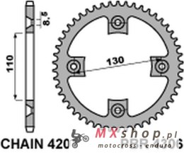 PBR ZĘBATKA TYLNA 4306 55 HONDA CR 80/85 (JTR215.55)* (ŁAŃC. 420)