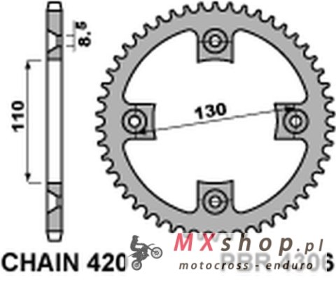 PBR ZĘBATKA TYLNA 4306 55 HONDA CR 80/85 (JTR215.55)* (ŁAŃC. 420) PBR ZĘBATKA TYLNA 4306 55 HONDA CR 80/85 (JTR215.55)* (ŁAŃC. 420)