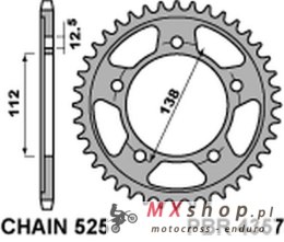 PBR ZĘBATKA TYLNA 4357 38 C45 HONDA VT 750S 11-13 (JTR1304.38) (ŁAŃC. 525)