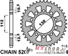 PBR ZĘBATKA TYLNA 4384 41 C45 HONDA 500F/R/X 13-16 (JTR1316.41)