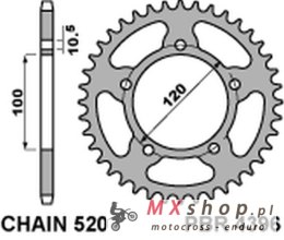 PBR ZĘBATKA TYLNA 4396 39 APRILIA RS 125 06-12 (JTR703.39)