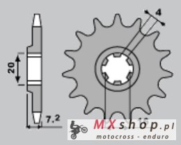 S ZĘBATKA PRZEDNIA 413 14 SUZUKI RMX 50 '97-'03, TS 50W '83-'93, TSX 50 '84-'00 (JTF413.14)