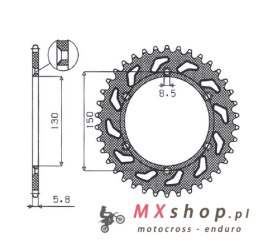 SUNSTAR ZĘBATKA TYLNA ALUMINIOWA (ERGAL) 270 51 YAMAHA YZ/YZF/WRF '99-'24 (JTR251.51) (ŁAŃC. 520) (27051JT) KOLOR CZARNY