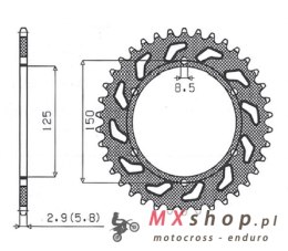 SUNSTAR ZĘBATKA TYLNA ALUMINIOWA (ERGAL) 899 50 KTM SX/EXC (JTR897.50) (ŁAŃC. 520) (89950JT) KOLOR CZARNY
