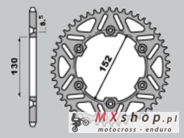 CHT WYPRZEDAŻ ZĘBATKA TYLNA ALUMINIOWA T7075 (ERGAL) 4500 48 APRILIA MXV/RXV/SXV 450/550 '06-'12 (JTR706.48)* (ŁAŃC. 520) KOLOR 