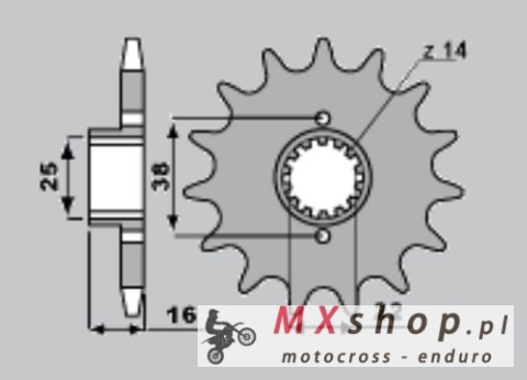 CHT ZĘBATKA PRZEDNIA 490 14 (A4250736140) BIMOTA DUCATI CHT ZĘBATKA PRZEDNIA 490 14 (A4250736140) BIMOTA DUCATI