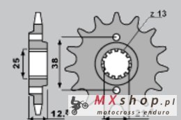 CHT ZĘBATKA PRZEDNIA 511 15 KAWASAKI KLR 650 '90-'14
