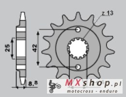 CHT ZĘBATKA PRZEDNIA 525 17 KAWASAKI ER5 97-06, KLE500 97-07 (JTF512.17)