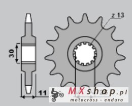 CHT ZĘBATKA PRZEDNIA 579 15 YAMAHA FZS1000 00-05, R1 98-03 (-1)