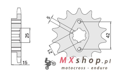 CHT ZĘBATKA PRZEDNIA 7003 15 DUCATI PANTAH 350 500/650 81-82 (492-15) CHT ZĘBATKA PRZEDNIA 7003 15 DUCATI PANTAH 350 500/650 81-82 (492-15)