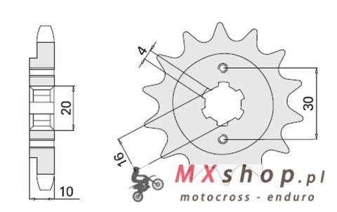 CHT ZĘBATKA PRZEDNIA 720 14 CAGIVA 125 MITO/FRECCIA CHT ZĘBATKA PRZEDNIA 720 14 CAGIVA 125 MITO/FRECCIA