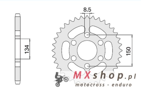 CHT ZĘBATKA TYLNA 463 48 KAWASAKI KMX 125 86-03 (463-48) (JTR.463.48) CHT ZĘBATKA TYLNA 463 48 KAWASAKI KMX 125 86-03 (463-48) (JTR.463.48)