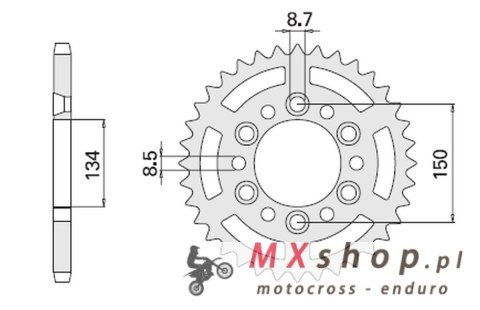 CHT ZĘBATKA TYLNA 489 48 (467-48) KAWASAKI KX/KXF `84-20 (JTR460.48)* (ŁAŃC. 520) CHT ZĘBATKA TYLNA 489 48 (467-48) KAWASAKI KX/KXF `84-20 (JTR460.48)* (ŁAŃC. 520)