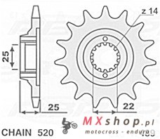 CHT ZĘBATKA TYLNA 48948 KAWASAKI KX 125/250/500 '83-'21 KXF 250/450 '04-'21 ALUMINIOWA SREBRNA ERGAL