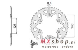 CHT ZĘBATKA TYLNA 808 51 ALUMINIOWA (ERGAL) 808 51 (80851) KOLOR CZARNY SUZUKI DR/RM/RMZ (JTR808.51) (ŁAŃC.520)