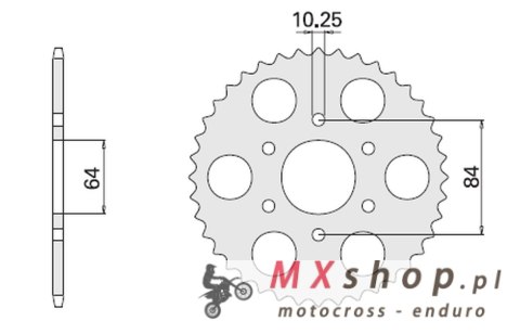 CHT ZĘBATKA TYLNA 814 44 (814-44) SUZUKI GSX 400 E '81-'83 CHT ZĘBATKA TYLNA 814 44 (814-44) SUZUKI GSX 400 E '81-'83