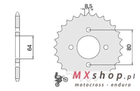 CHT ZĘBATKA TYLNA 834 37 (834-37) YAMAHA TT-R 110 , DT-R 50 '96-'99 CHT ZĘBATKA TYLNA 834 37 (834-37) YAMAHA TT-R 110 , DT-R 50 '96-'99