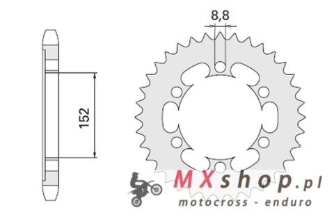 CHT ZĘBATKA TYLNA 841 42 (841-42) YAMAHA SR 500 78-80, XT 500 76-80 (ŁAŃC. 530)