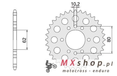 CHT ZĘBATKA TYLNA 843 49 YAMAHA DT 80 LC (843-49) CHT ZĘBATKA TYLNA 843 49 YAMAHA DT 80 LC (843-49)