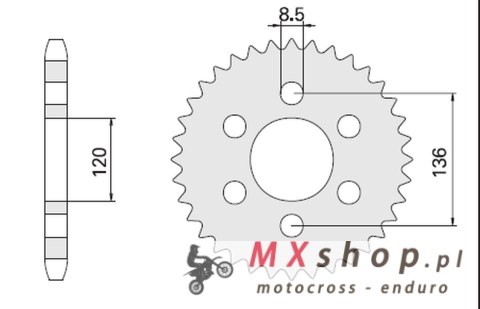 CHT ZĘBATKA TYLNA 859 39 (846-39) (JTR846.39) YAMAHA FZS 600 FAZER 96-03 CHT ZĘBATKA TYLNA 859 39 (846-39) (JTR846.39) YAMAHA FZS 600 FAZER 96-03