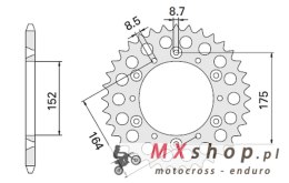 CHT ZĘBATKA TYLNA YAMAHA (853-40) YAMAHA TT600 R '98-'03, TT600S '93-'95