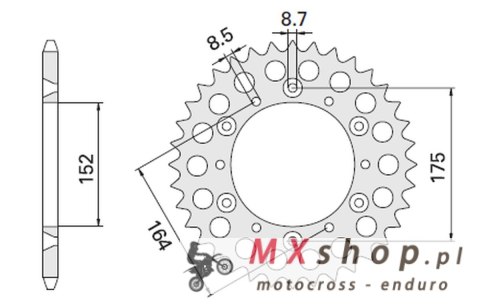 CHT ZĘBATKA TYLNA YAMAHA (853-40) YAMAHA TT600 R '98-'03, TT600S '93-'95 CHT ZĘBATKA TYLNA YAMAHA (853-40) YAMAHA TT600 R '98-'03, TT600S '93-'95