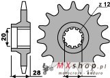 PBR ZĘBATKA PRZEDNIA 556 13 18NC (ŁAŃC. 520)