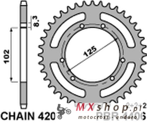 PBR ZĘBATKA TYLNA 4406 53 F DERBI SENDA 50R/SM 00-12 (ŁAŃC. 420) (JTR1132.53) PBR ZĘBATKA TYLNA 4406 53 F DERBI SENDA 50R/SM 00-12 (ŁAŃC. 420) (JTR1132.53)