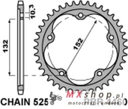 PBR ZĘBATKA TYLNA 4460 43 ( STAL HARTOWANA ) MV AUGUSTA 800/910/920/989/990/1000 04-16 (ŁAŃCUCH 525)