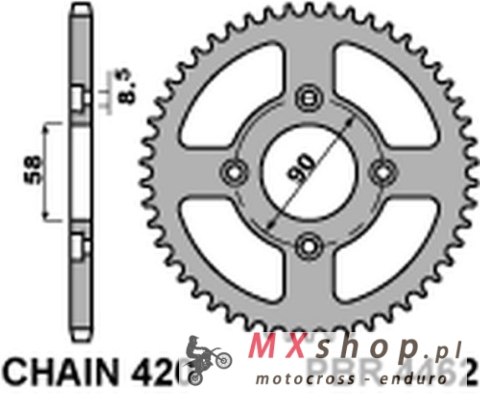 PBR ZĘBATKA TYLNA 4462 35 F (ŁAŃC. 420) PBR ZĘBATKA TYLNA 4462 35 F (ŁAŃC. 420)