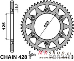 PBR ZĘBATKA TYLNA 4489 59 F HONDA CRM 125 (HM) (08-11) (ŁAŃC. 428)