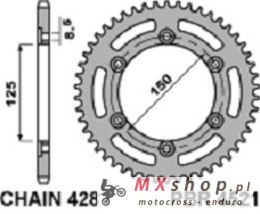 PBR ZĘBATKA TYLNA 4521 45 F HONDA CG 125 ES (04-06) (ŁAŃC. 428)