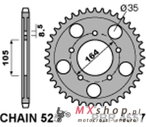 PBR ZĘBATKA TYLNA 4557 48 C45 GILERA GP 800 '09-'13, APRILIA SRV850 '12 (+1) (ŁAŃC. 525) (JTR-BRAK) PBR ZĘBATKA TYLNA 4557 48 C45 GILERA GP 800 '09-'13, APRILIA SRV850 '12 (+1) (ŁAŃC. 525) (JTR-BRAK)