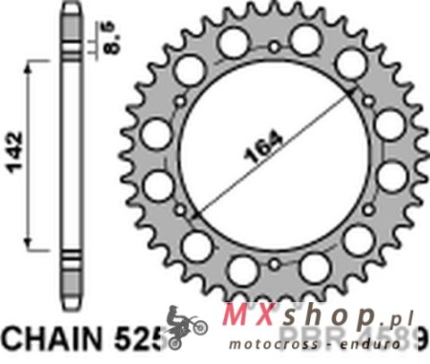 PBR ZĘBATKA TYLNA 4589 44 C45 HYOSUNG GT 650 COMET 04-'15 (JTR1074.44) (ŁAŃC. 525) PBR ZĘBATKA TYLNA 4589 44 C45 HYOSUNG GT 650 COMET 04-'15 (JTR1074.44) (ŁAŃC. 525)