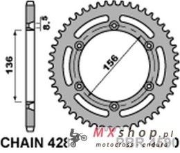 PBR ZĘBATKA TYLNA 4590 54 C45 HUSQVARNA TE 125 (4T) '10-'13 (ŁAŃC. 428)