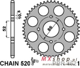 PBR ZĘBATKA TYLNA 4621 30 F KYMCO MXU/MXR50/150 (02-13) (JTR1071.30) (ŁAŃC. 520)