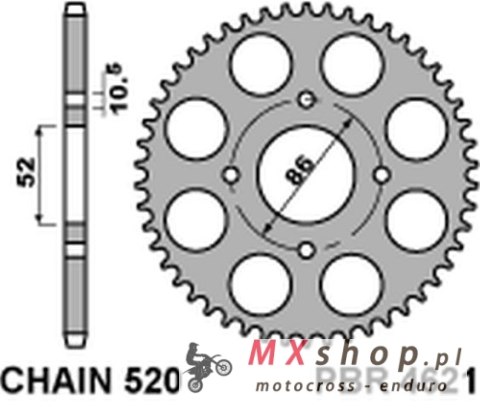 PBR ZĘBATKA TYLNA 4621 30 F KYMCO MXU/MXR50/150 (02-13) (JTR1071.30) (ŁAŃC. 520) PBR ZĘBATKA TYLNA 4621 30 F KYMCO MXU/MXR50/150 (02-13) (JTR1071.30) (ŁAŃC. 520)