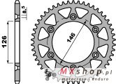PBR ZĘBATKA TYLNA 808 52 SUZUKI RM 125 / 250 '78-'12, RMZ 250 / 450 '05-'24, DRZ 400 '00-'24 (JTR808.52) (ŁAŃC. 520)