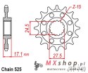 JT ZĘBATKA PRZEDNIA 2249 16 Z GUMĄ DUCATI PANIGALE 1199/1299 '12-'16 (224916JT) (ŁAŃC.525)