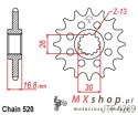 JT ZĘBATKA PRZEDNIA 347M 15 HONDA CBR 600/900/929/954/1000, VTR 1000 SP1/2 (347M15JT) (ŁAŃC. 520) KONWERSJA