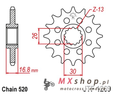 JT ZĘBATKA PRZEDNIA 347M 15 HONDA CBR 600/900/929/954/1000, VTR 1000 SP1/2 (347M15JT) (ŁAŃC. 520) KONWERSJA JT ZĘBATKA PRZEDNIA 347M 15 HONDA CBR 600/900/929/954/1000, VTR 1000 SP1/2 (347M15JT) (ŁAŃC. 520) KONWERSJA
