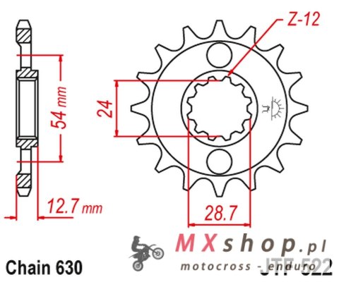 JT ZĘBATKA PRZEDNIA 522 16 KAWASAKI Z 1000 '81-83', GPZ 1100 '81-82' Z 1100 '84-86' (52216JT) (ŁAŃC. 630) NA ZAMÓWIENIE JT ZĘBATKA PRZEDNIA 522 16 KAWASAKI Z 1000 '81-83', GPZ 1100 '81-82' Z 1100 '84-86' (52216JT) (ŁAŃC. 630) NA ZAMÓWIENIE