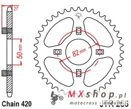 JT ZĘBATKA TYLNA 261 36 HONDA ATC/TRX 70 '82-87' XL/XR 75/80 '74-84' (26136JT) (ŁAŃC.420)