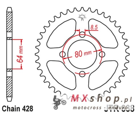 JT ZĘBATKA TYLNA 838 31 YAMAHA RS 125 '75, (83831JT) (ŁAŃC. 428) JT ZĘBATKA TYLNA 838 31 YAMAHA RS 125 '75, (83831JT) (ŁAŃC. 428)