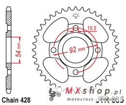 JT ZĘBATKA TYLNA 843 49 YAMAHA SR 125 '82-03 (84349JT) (ŁAŃC. 428)
