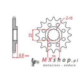 MTX PARTS ZĘBATKA PRZEDNIA 1248 13 KTM SX/EXC '91-'22 (JTF1901.13) (ŁAŃC. 520)
