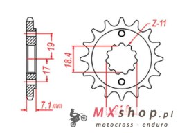 MTX PARTS ZĘBATKA PRZEDNIA 2067 14 HONDA CRF 250L '13-'15 (JTF1321.14) (MOŻNA STOSOWAĆ JAKO 2506 14 ORAZ 2261 14) (ŁAŃC. 520)